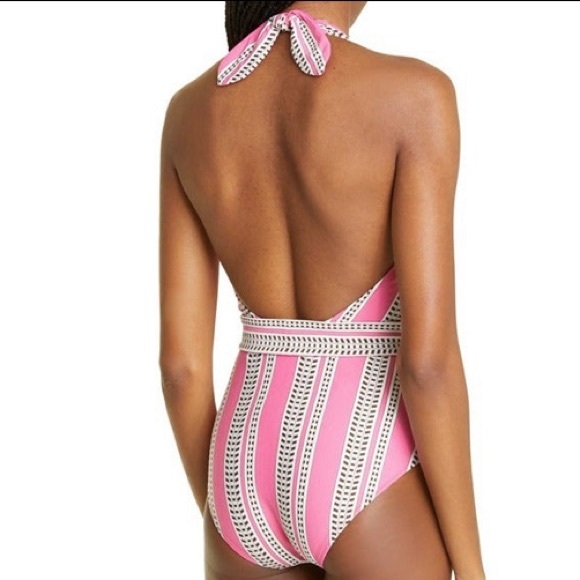 NWT Lemlem Amira Geo Print Belted Pink One-Piece - Sz M - Picture 4 of 13